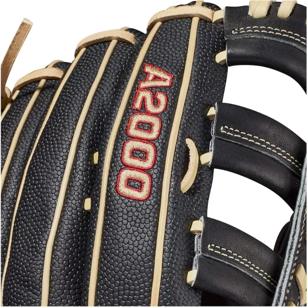 imageWilson A2000 Outfield Baseball Gloves  1225quot 125quot and 1275quotBlackSaddle Tan