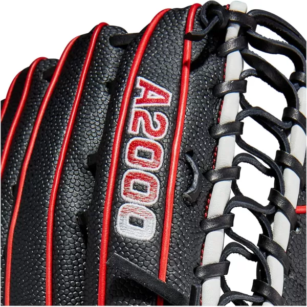 imageWilson A2000 Outfield Baseball Gloves  1225quot 125quot and 1275quotBlackWhiteRed