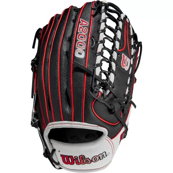 imageWilson A2000 Outfield Baseball Gloves  1225quot 125quot and 1275quotBlackWhiteRed