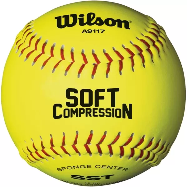 imageWilson A9117 Soft Compression Softball 12PackOptic Yellow