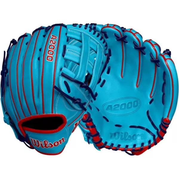 imageWILSON A2000 Outfield Baseball GlovesSky BlueRed