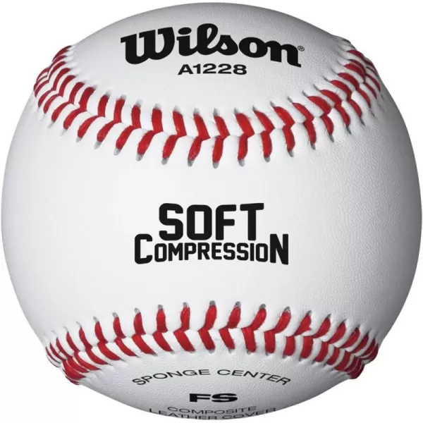 imageWILSON Sporting Goods Practice and Soft Compression Baseballs A1228 FS One Dozen white