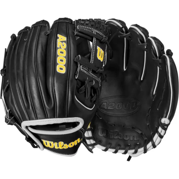 imageWilson 2024 A2000 Infield Baseball Gloves  1125quot 115quot 1175quot and 12quotBlackYellowGrey