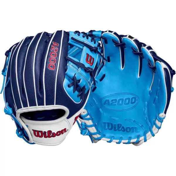 imageWilson 2024 A2000 Infield Baseball Gloves  1125quot 115quot 1175quot and 12quotNavySky BlueWhite