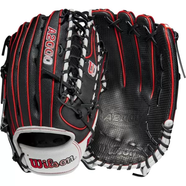 imageWilson A2000 Outfield Baseball Gloves  1225quot 125quot and 1275quotBlackWhiteRed