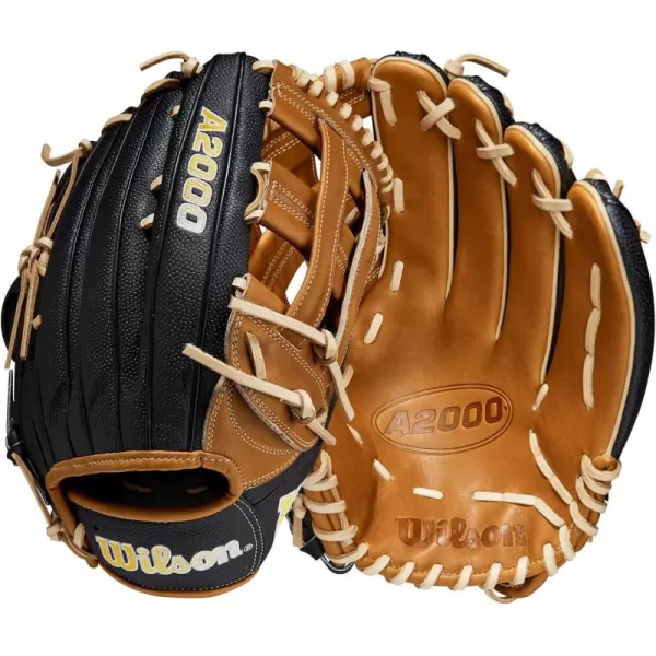 imageWilson A2000 Outfield Baseball Gloves  1225quot 125quot and 1275quotSaddle TanBlack