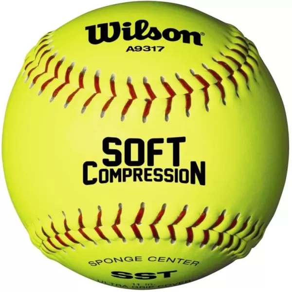 imageWilson A9117 Soft Compression Softball 12PackOptic Yellow