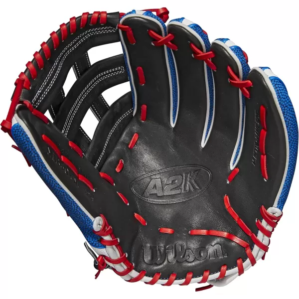 imageWilson A2K Game Model Outfield Baseball Gloves  Juan Soto and Mookie BettsBlackWhiteBlue