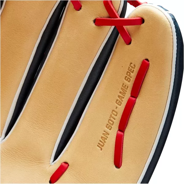 imageWilson A2K Game Model Outfield Baseball Gloves  Juan Soto and Mookie BettsBlondeBlackRed