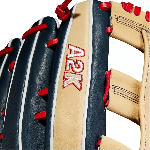 imageWilson A2K Game Model Outfield Baseball Gloves  Juan Soto and Mookie BettsBlondeBlackRed