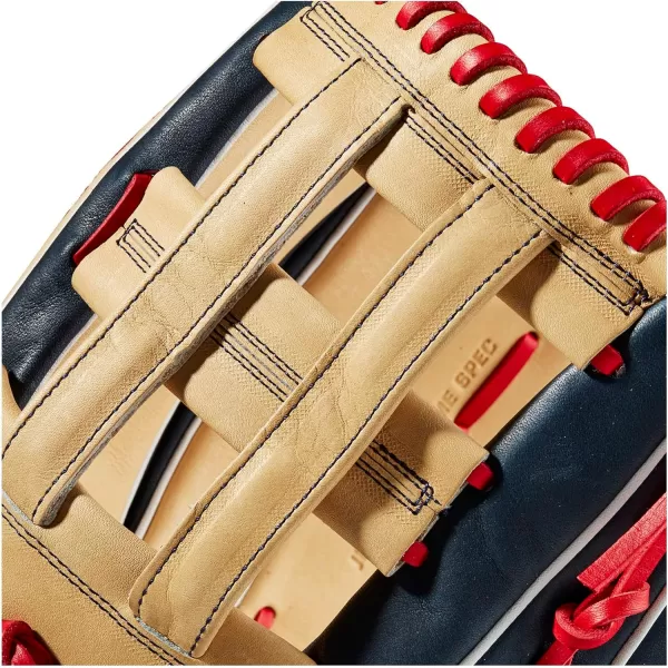 imageWilson A2K Game Model Outfield Baseball Gloves  Juan Soto and Mookie BettsBlondeBlackRed