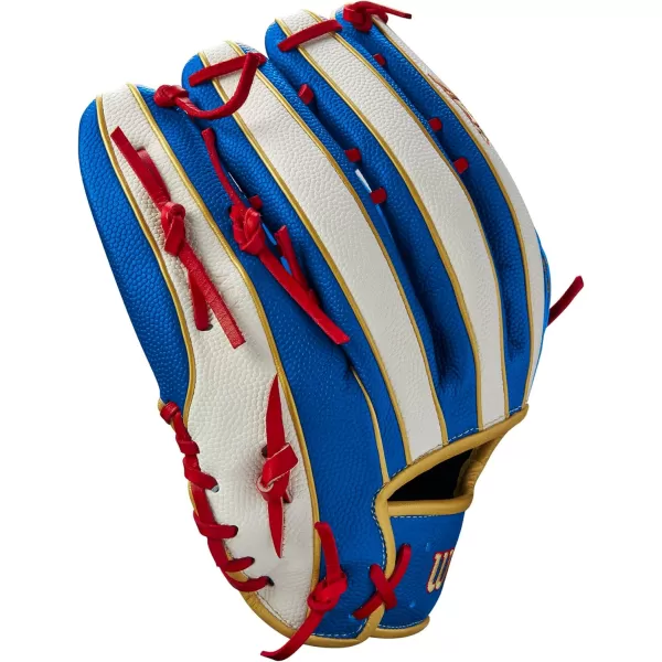 imageWilson A2K Game Model Outfield Baseball Gloves  Juan Soto and Mookie BettsBlueWhiteRed