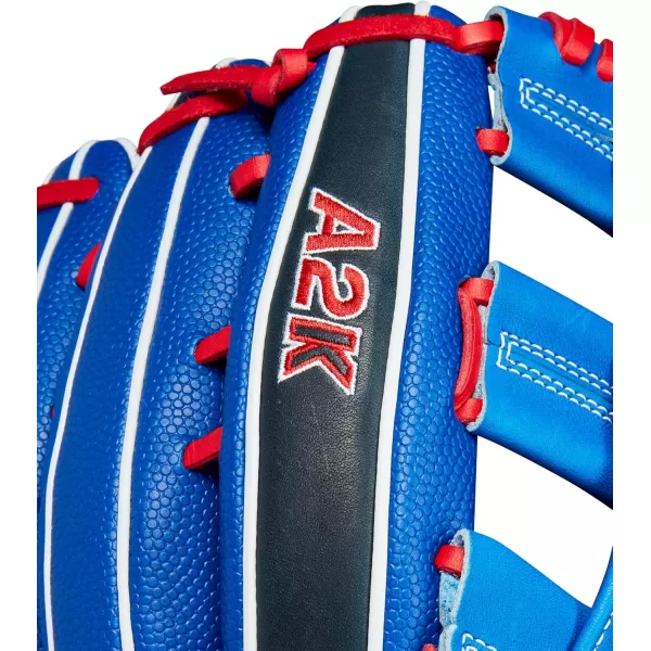 imageWilson A2K Game Model Outfield Baseball Gloves  Juan Soto and Mookie BettsRoyalNavyRed