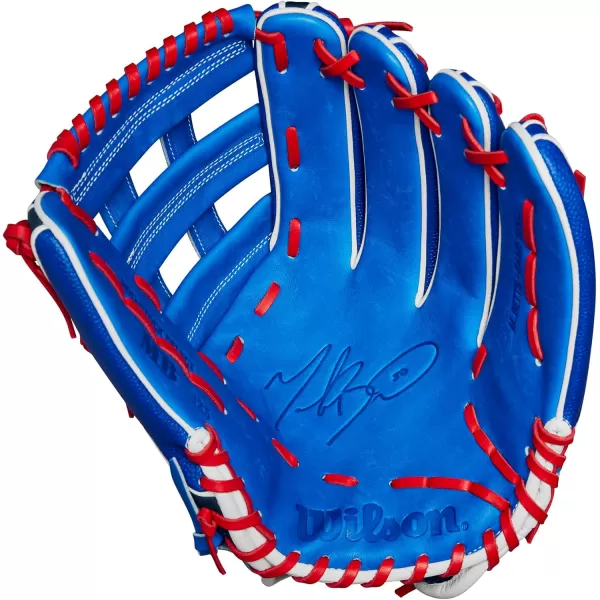 imageWilson A2K Game Model Outfield Baseball Gloves  Juan Soto and Mookie BettsRoyalNavyRed