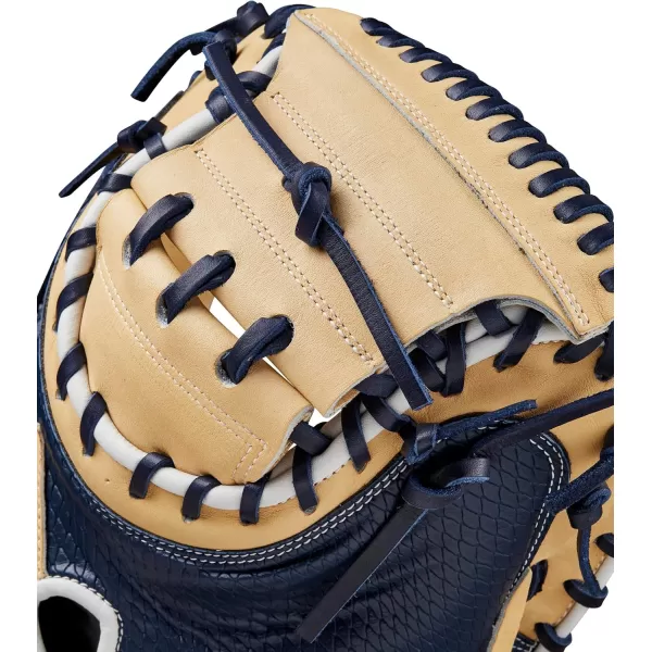 imageWilson Winter 2024 A2000 SA34SS 34quot Baseball Catchers Mitt  NavyBlonde Right Hand Throw