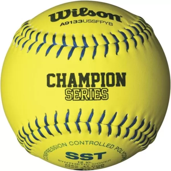 imageWilson USSSA Series Synthetic Leather Softball 1 DozenOptic Yellow