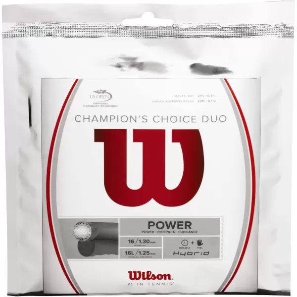 imageWilson Champions Choice Duo Tennis String  Set GreyWhiteNatural