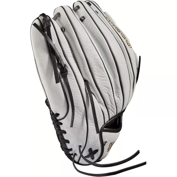 imageWilson 2022 A1000 V125 125quot Fastpitch Outfield Glove  Left Hand Throw BlackWhite Metallic Gold