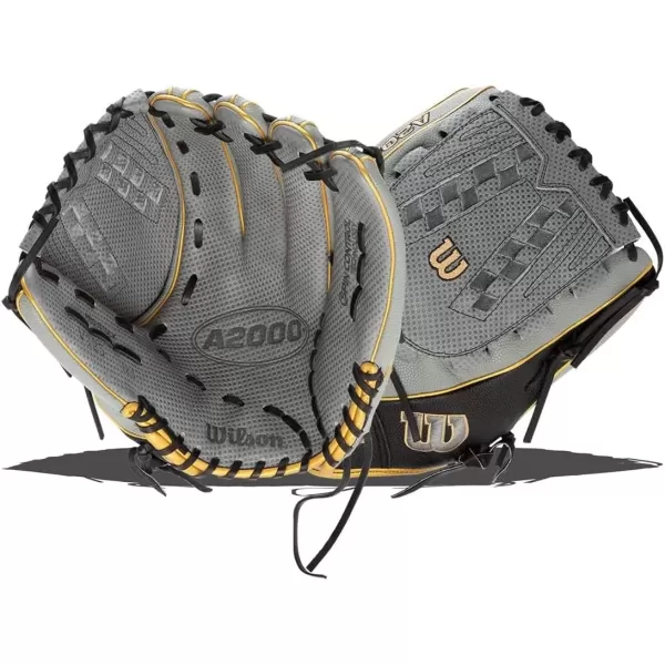 imageWilson A2000 Outfield Fastpitch Gloves  125quotGreyBlackGold