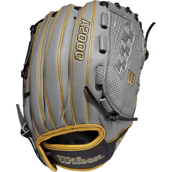 imageWilson A2000 Outfield Fastpitch Gloves  125quotGreyBlackGold