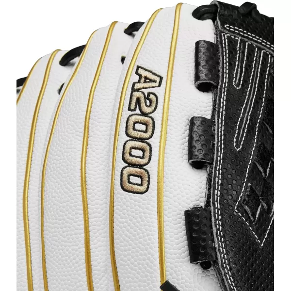 imageWilson A2000 Outfield Fastpitch Gloves  125quotWhiteBlackYellow