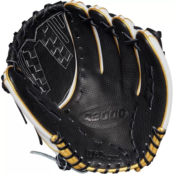 imageWilson A2000 Outfield Fastpitch Gloves  125quotWhiteBlackYellow