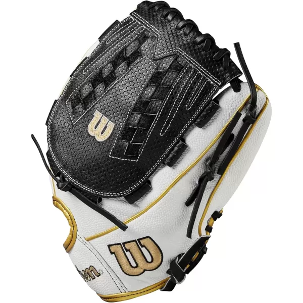 imageWilson A2000 Outfield Fastpitch Gloves  125quotWhiteBlackYellow