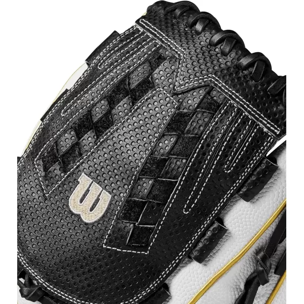 imageWilson A2000 Outfield Fastpitch Gloves  125quotWhiteBlackYellow