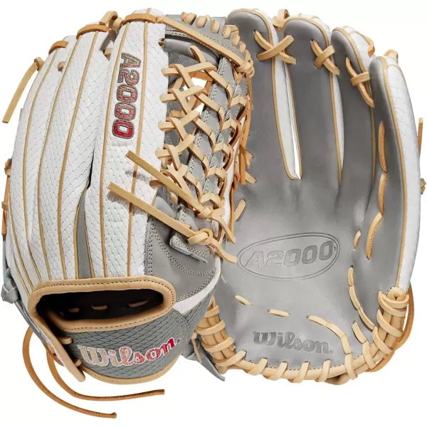 imageWilson A2000 Outfield Fastpitch Gloves  125quotWhiteGreyBlonde