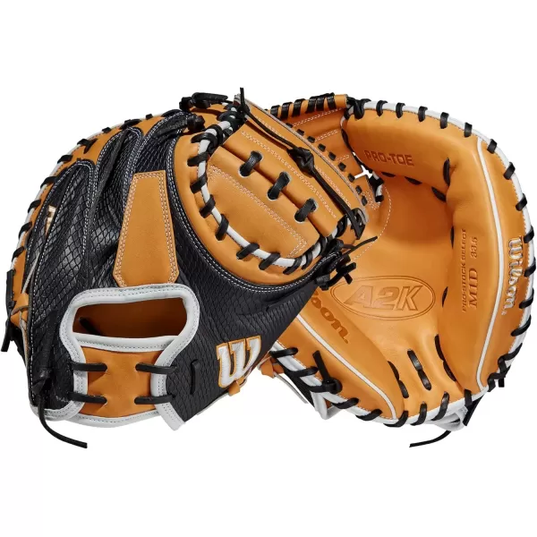 imageWilson A2K Baseball Catchers Mitts  335quot Right Hand ThrowVintage TanBlack