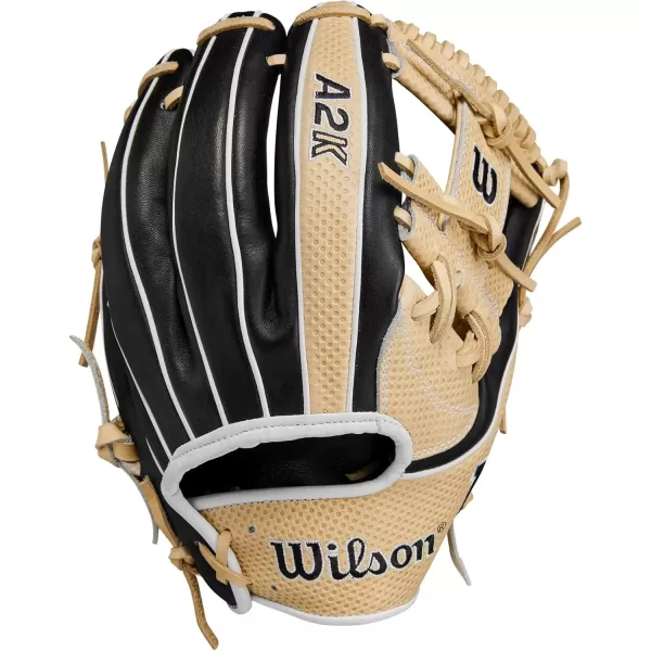 imageWilson A2K Infield Baseball Gloves  115quot 1175quot and 12quot Right Hand ThrowBlackBlondeWhite