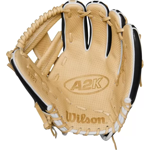 imageWilson A2K Infield Baseball Gloves  115quot 1175quot and 12quot Right Hand ThrowBlackBlondeWhite