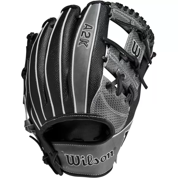 imageWilson A2K Infield Baseball Gloves  115quot 1175quot and 12quot Right Hand ThrowBlackGrey