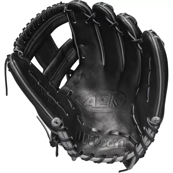 imageWilson A2K Infield Baseball Gloves  115quot 1175quot and 12quot Right Hand ThrowBlackGrey