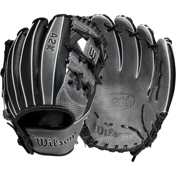 imageWilson A2K Infield Baseball Gloves  115quot 1175quot and 12quot Right Hand ThrowBlackGrey