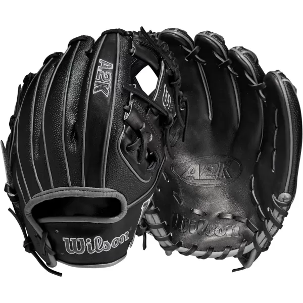 imageWilson A2K Infield Baseball Gloves  115quot 1175quot and 12quot Right Hand ThrowBlackGrey