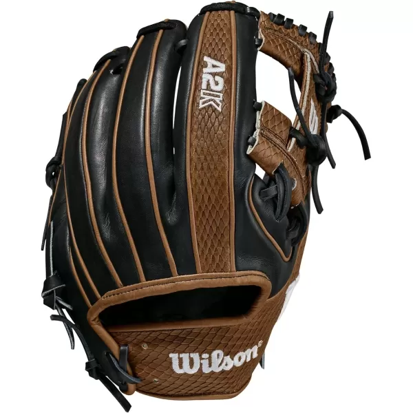 imageWilson A2K Infield Baseball Gloves  115quot 1175quot and 12quot Right Hand ThrowBlackSaddle Tan