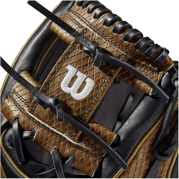 imageWilson A2K Infield Baseball Gloves  115quot 1175quot and 12quot Right Hand ThrowBlackSaddle Tan