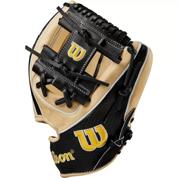 imageWilson A2K Infield Baseball Gloves  115quot 1175quot and 12quot Right Hand ThrowBlondeBlack