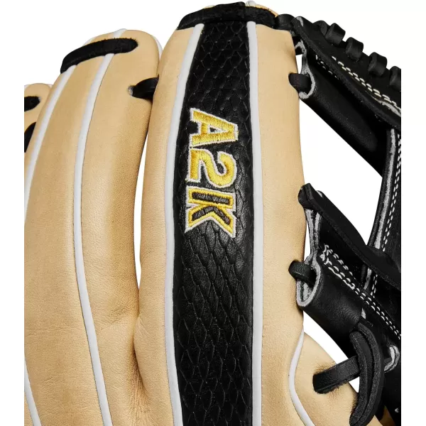 imageWilson A2K Infield Baseball Gloves  115quot 1175quot and 12quot Right Hand ThrowBlondeBlack