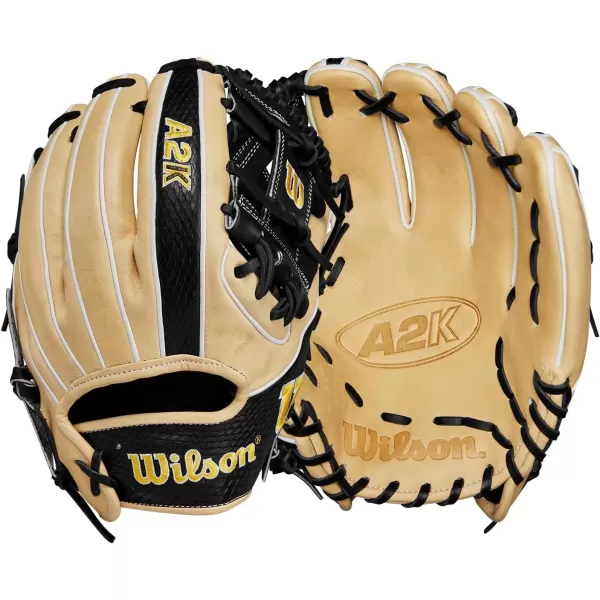 imageWilson A2K Infield Baseball Gloves  115quot 1175quot and 12quot Right Hand ThrowBlondeBlack