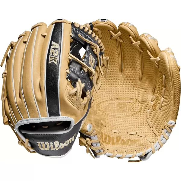 imageWilson A2K Infield Baseball Gloves  115quot 1175quot and 12quot Right Hand ThrowBlondeGunmetal