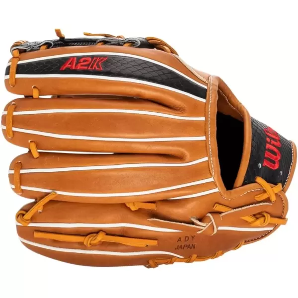 imageWilson A2K Infield Baseball Gloves  115quot 1175quot and 12quot Right Hand ThrowSaddle TanBlack