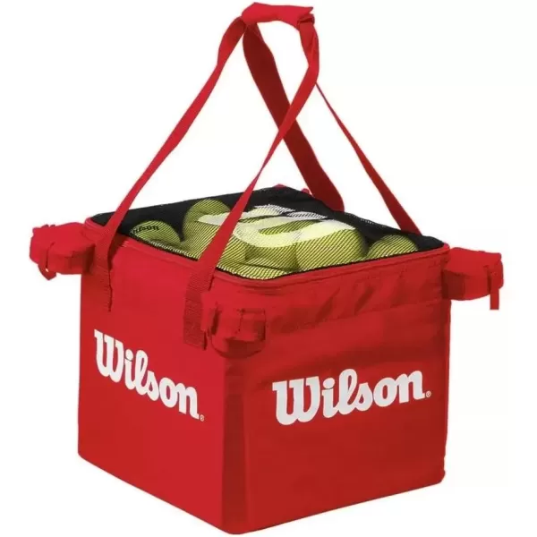 imageWilson Teaching Cart Traveler with Red Bag Holds 150 Tennis Balls Zippered Top Foldable Cart 39 x 94 x 196 in