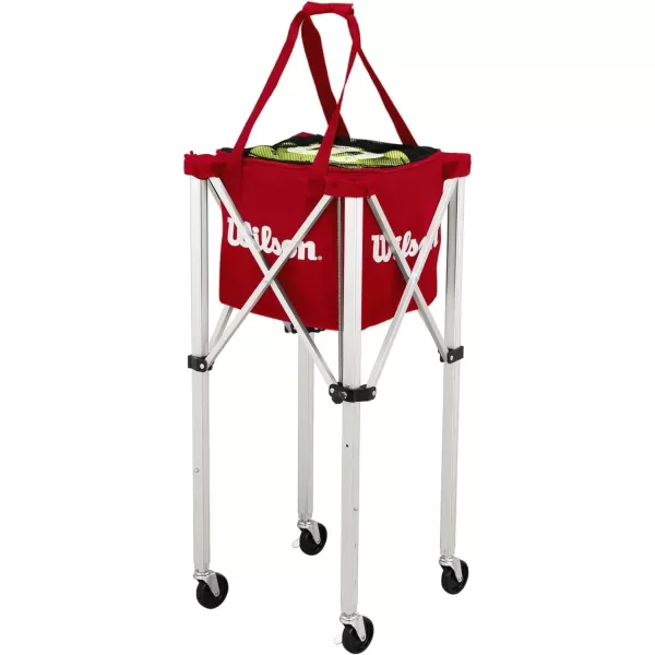 imageWilson Teaching Cart Traveler with Red Bag Holds 150 Tennis Balls Zippered Top Foldable Cart 39 x 94 x 196 in