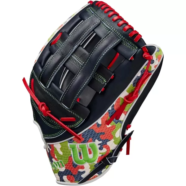 imageWILSON A2K Outfield Baseball GlovesNavyRedNeon Green