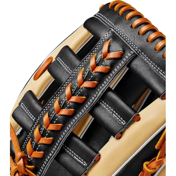 imageWilson A2K Outfield Baseball Gloves  1275quotBlondeBlackSaddle Tan