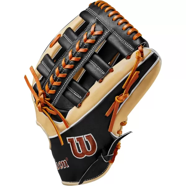 imageWilson A2K Outfield Baseball Gloves  1275quotBlondeBlackSaddle Tan