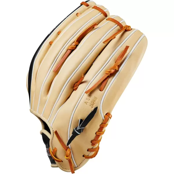 imageWilson A2K Outfield Baseball Gloves  1275quotBlondeBlackSaddle Tan