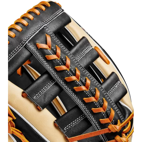 imageWilson A2K Outfield Baseball Gloves  1275quotBlondeBlackSaddle Tan